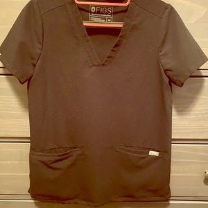 FIGS Black Casma Scrub Top